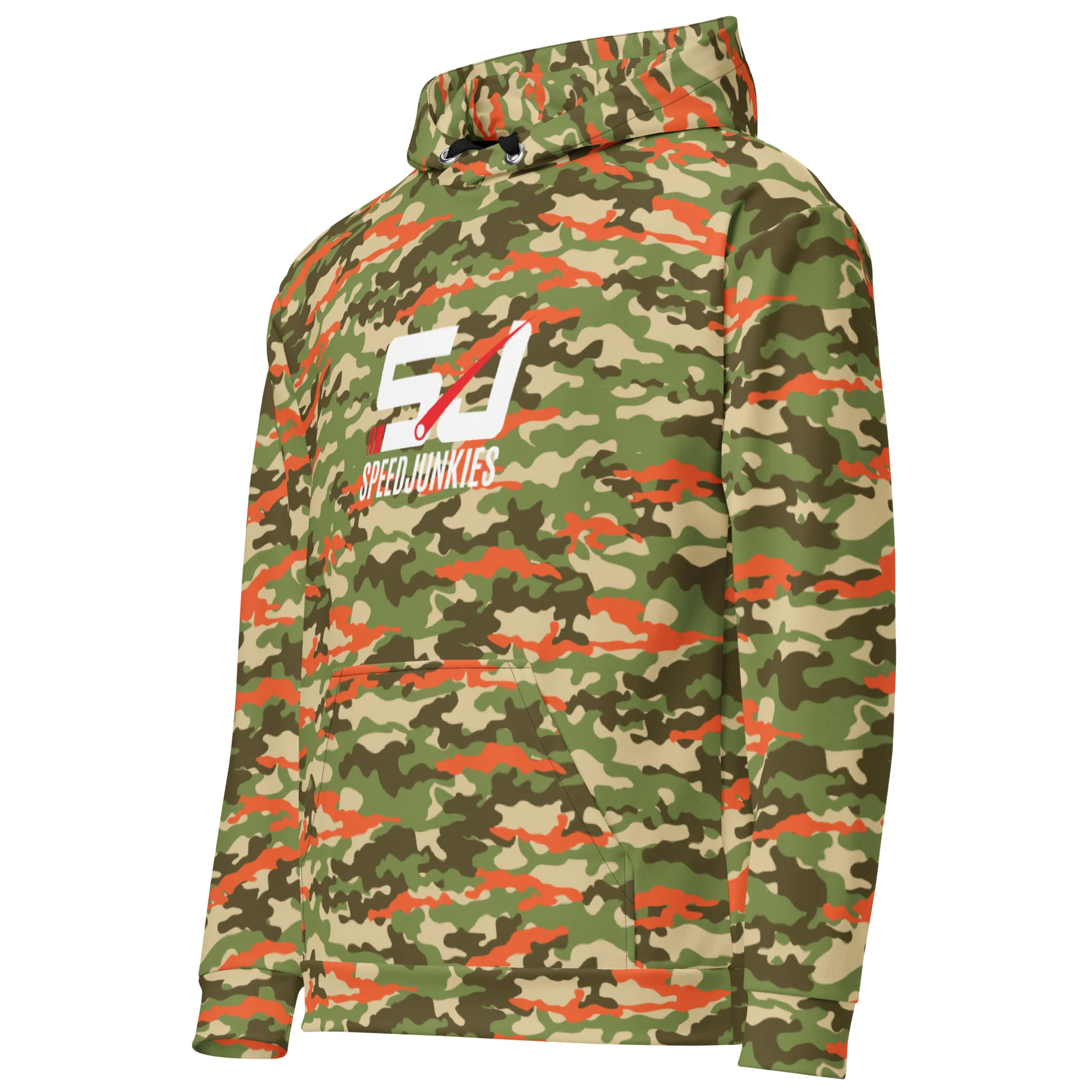 SJ CAMO Green/Orange Unisex cotton hoodie - Image 3