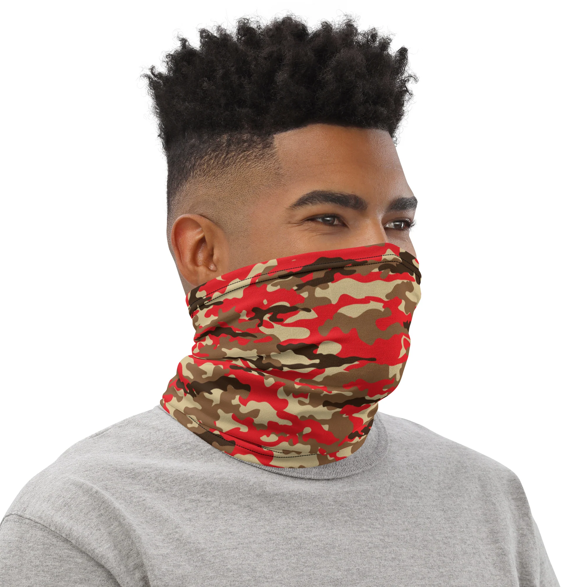 SJ Camo Red/Brown Neck Gaiter - Image 2